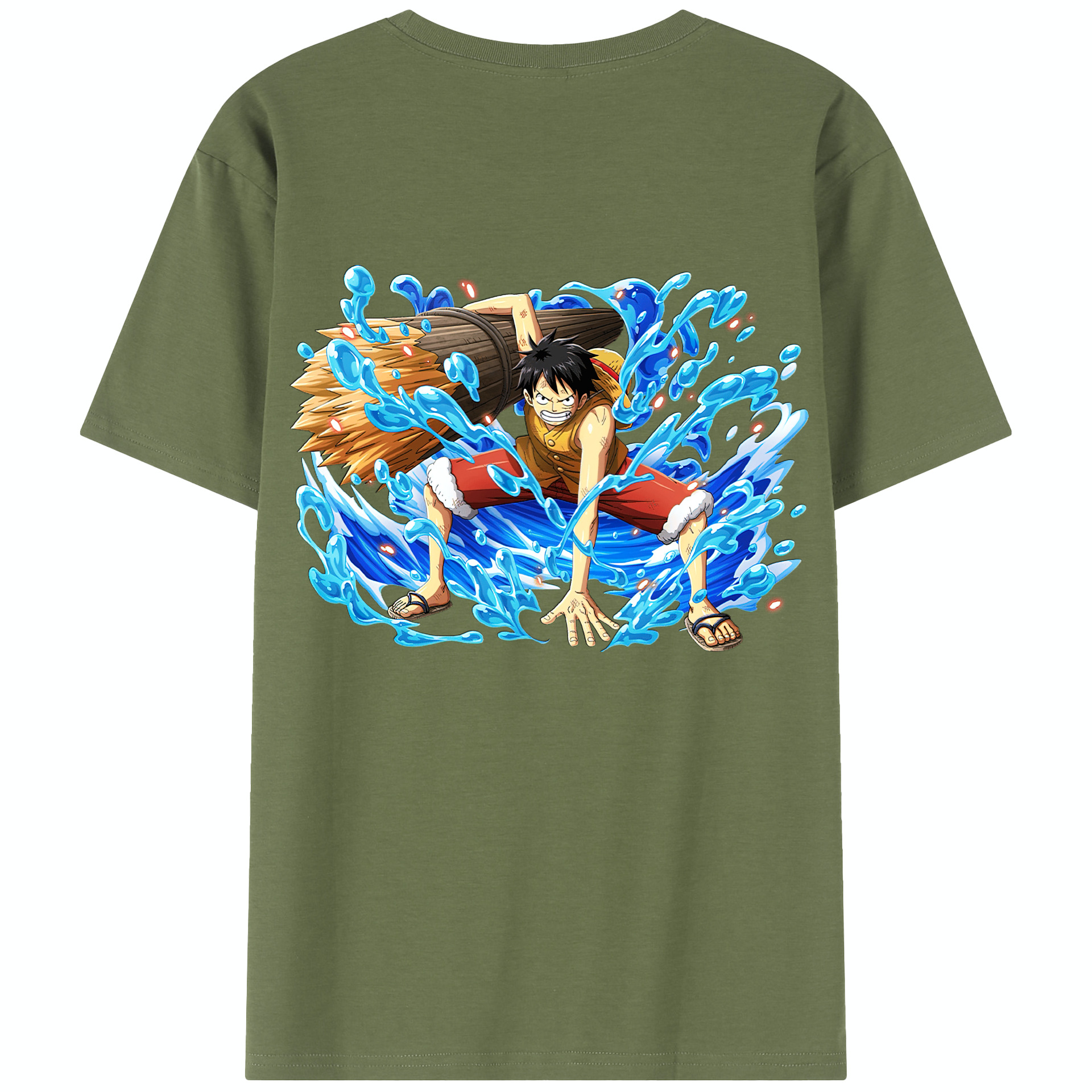 ワンピース モンキー・D・ルフィ ONE PIECE Monkey D. Luffy 綿100％半袖Tシャツ（背面プリント）
